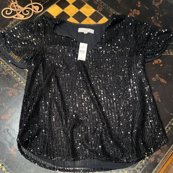 NWT LOFT size medium, sparkle blouse! Gorgeous, sparkly, perfect for holidays! - Picture 2 of 5